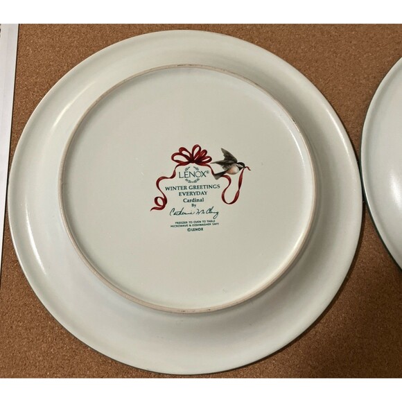 Lenox Winter Greetings Everyday Goldfinch Dinner Plates 10.75" Catherine McClung - Picture 9 of 15
